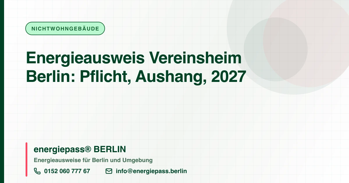 Energieausweis für Vereinsheim, Kita und Gemeindehaus in Berlin | energiepass BERLIN